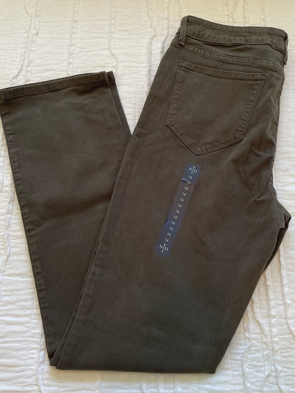 NYDJ Women's Straight Leg Jeans in Dark Green | Women’s 16